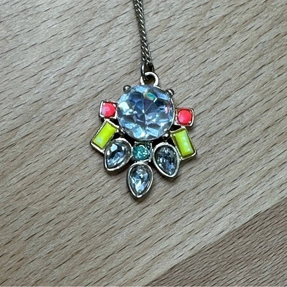 LOFT Silver Tone Necklace with Gem Pendant 33” - Picture 3 of 7